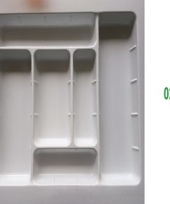 Khay chia thìa dĩa nhựa-ABS màu trắng-xám Grob