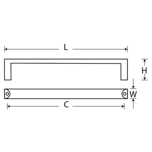 Tay nắm tủ GRÖß màu inox, Hợp Kim GH-116 Grob - 3