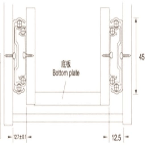 Ray bi 3 tầng không giảm chấn( màu đen-trắng) Grob - 3