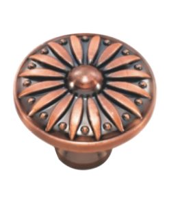 Tay nắm tủ GRÖß tròn Φ34*H27 mm màu đồng cafe GK-88R Grob