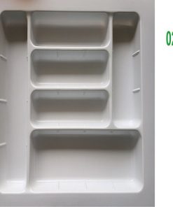 Khay chia thìa dĩa nhựa-ABS màu trắng-xám Grob