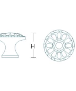 Tay nắm tủ GRÖß tròn Φ32.5*H25 mm màu đồng nguyên chất KH-100 Grob - 5
