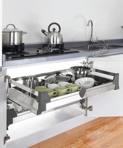 KỆ ĐỰNG XOONG NỒI INOX HỘP (LẮP ÂM TỦ) Grob
