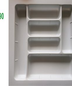 Khay chia thìa dĩa nhựa-ABS màu trắng-xám Grob