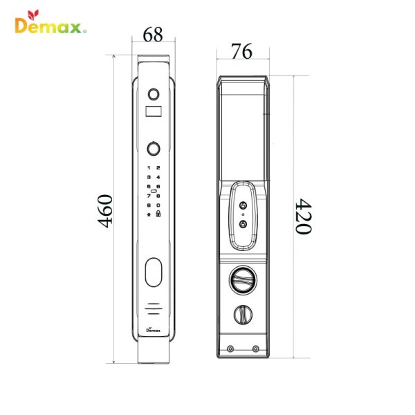 Khóa vân tay chuông màn hình DEMAX SL868 GS tiêu chuẩn Đức - 3