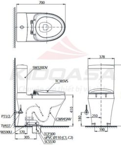 Bồn cầu 2 khối TOTO CS945DNT3 - 9 Bồn cầu 2 khối TOTO CS945DNT3 - 8