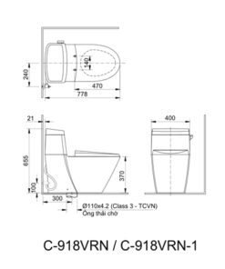 Bàn cầu kết hợp nắp rửa cơ Inax AC-918R+CW-S32VN - 4 Bàn cầu kết hợp nắp rửa cơ Inax AC-918R+CW-S32VN