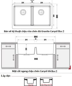 CHẬU RỬA CHÉN CARYSIL REC2-02/SNOVA (TRẮNG) - 6 CARYSIL REC2-02/SNOVA