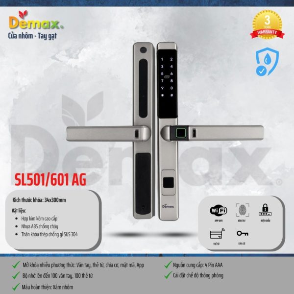 Khóa thông minh DEMAX SL601 AG tiêu chuẩn Đức - 4