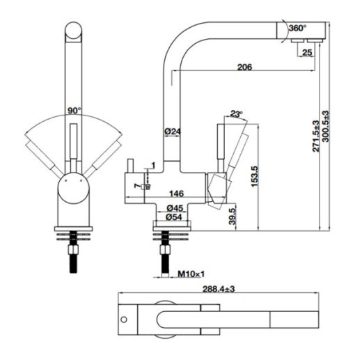 Vòi rửa chén Hafele HT21-CH2F271 577.55.210 - 5