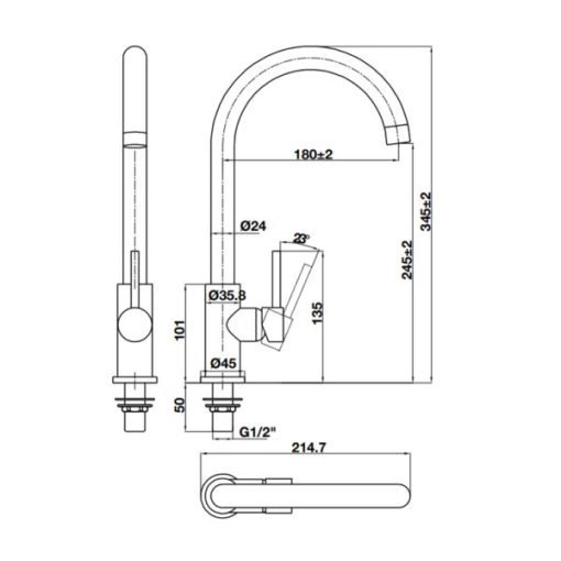 Vòi rửa chén Hafele HT21-CC1F245C 577.55.270 - 5