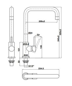 Vòi rửa chén Hafele HT21-CC1F245U - 577.55.260 - 8 Vòi rửa chén Hafele HT21-CC1F245U - 577.55.260 - 7