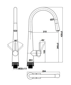 Vòi rửa chén Hafele HT21-CH1P245 577.55.220 - 7 Vòi rửa chén Hafele HT21-CH1P245 577.55.220 - 6
