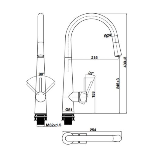 Vòi rửa chén Hafele HT21-CH1P245 577.55.220 - 3