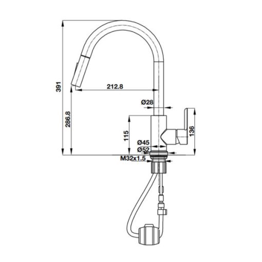 Vòi rửa chén Hafele HT21-CH1P287 577.55.230 - 3