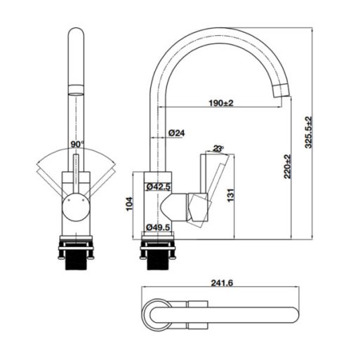 Vòi rửa chén Hafele HT21-CH1F220C 577.56.300 - 3