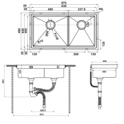 Ưu đãi trọn bộ chậu rửa chén Hafele HS21-SSN2S90 567.94.039 - 3