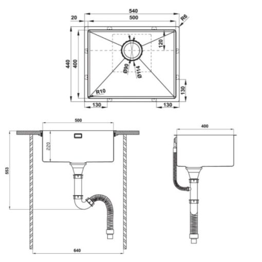 CHẬU RỬA ĐƠN HAFELE HS21-SSN1S60 567.96.300 - 3