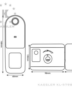 KHÓA VÂN TAY CỬA CỔNG VÂN TAY CHỐNG NƯỚC KASSLER KL-579BL - 6 KASSLER KL-579BL