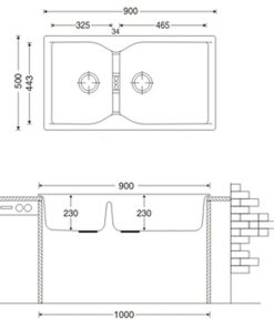 CHẬU RỬA CHÉN CARYSIL LAC2-10/ARENA (XÁM TRO) - 6 CARYSIL LAC2-10/ARENA