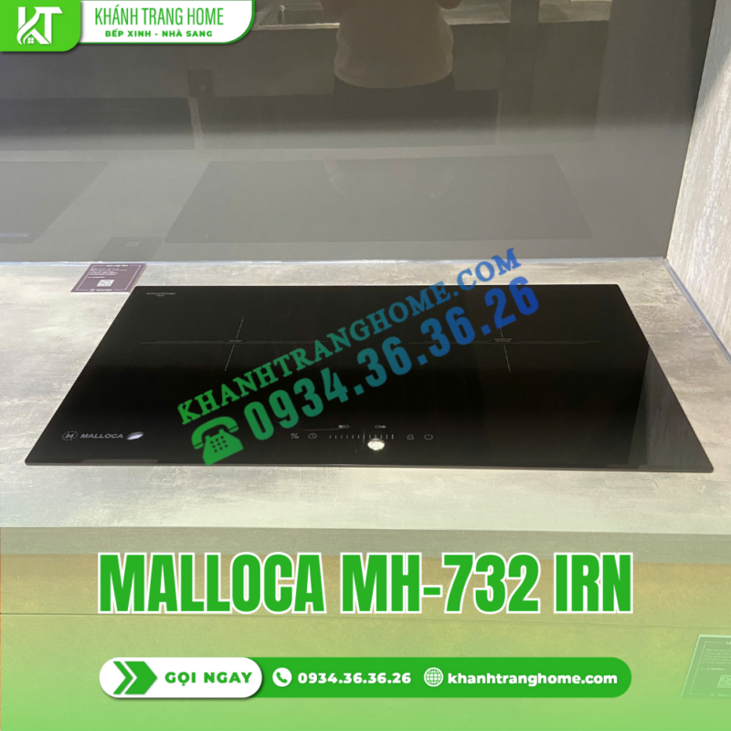 BẾP KÍNH ÂM MALLOCA 1 ĐIỆN VÀ 1 TỪ MH-732 IRN