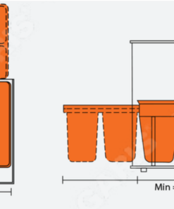 Thùng rác đôi ray hộp giảm chấn Garis GW07.40 - 8 Thùng rác đôi ray hộp giảm chấn Garis GW07.40 - 7