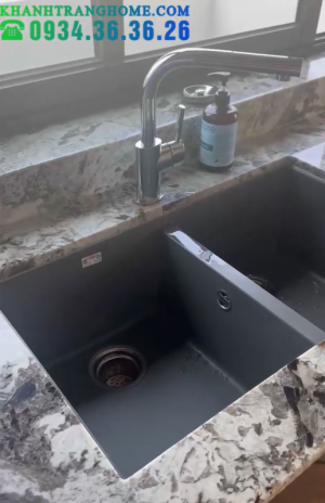 Chậu rửa bát Konox Granite Sink Veloci 760D Black - 27
