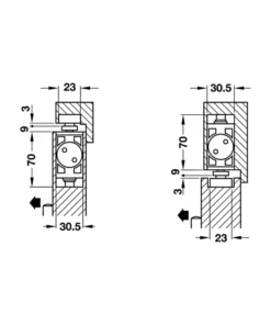 Thiết Bị Đóng Cửa Tự Động 60Kg DCL31 Hafele 931.84.019