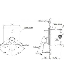 Van điều chỉnh nóng lạnh GA TOTO TBG04304B/TBN01001B - 5