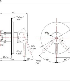 Van điều chỉnh nóng lạnh LN TOTO TBS02303B - 5