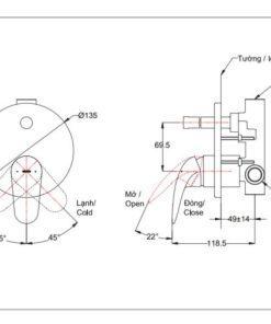 Van điều chỉnh nóng lạnh LC TOTO TBS03304B - 5