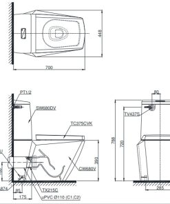 Bồn cầu 2 khối thoát ngang TOTO CS680PDT4 - 7 Bồn cầu 2 khối thoát ngang TOTO CS680PDT4 - 6