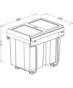Thùng Rác Đôi Âm Tủ Grob - 9