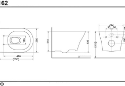 Thân cầu treo tường TOTO CW162 - 7 Thân cầu treo tường TOTO CW162 - 6