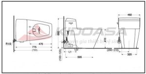 Bồn cầu 1 khối TOTO CW310B#HN - 5