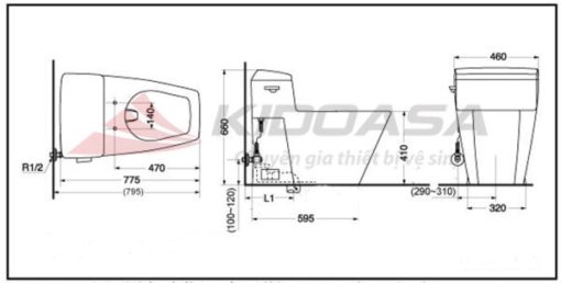 Bồn cầu 1 khối TOTO CW310B#HN - 3