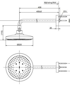 Bát sen gắn tường TOTO TBW01003A - 5