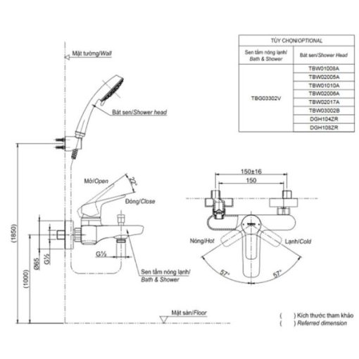Bộ trộn nóng lạnh TOTO TBG03302V - 3
