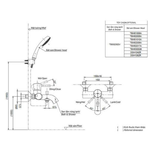 Bộ trộn nóng lạnh TOTO TBS02302V - 3