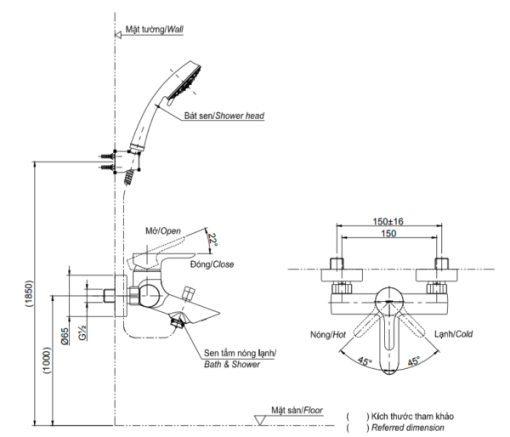 Bộ trộn nóng lạnh TOTO TBS01302V - 3