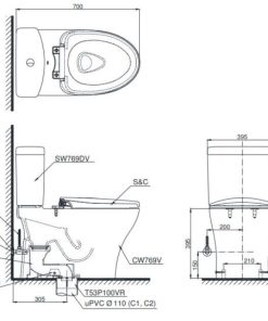 BỒN CẦU TOTO CS769DRW6 - 6