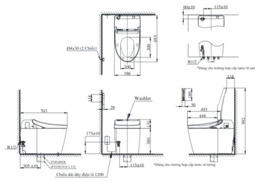 Bồn cầu điện tử TOTO NEOREST CS988VT/TCF9575Z/T53P100VR - 3