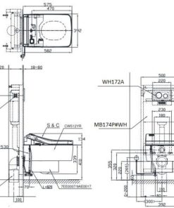 Bồn cầu treo tường TOTO CW512YR/ TCF403AEV1/ WH035D/ MB006DNM - 6