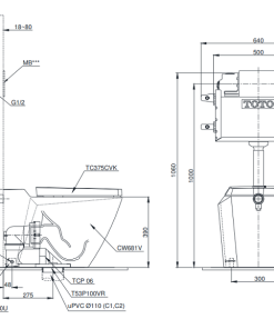 Bồn cầu đặt sàn TOTO CW681/TC375CVK – Thân + Nắp - 5
