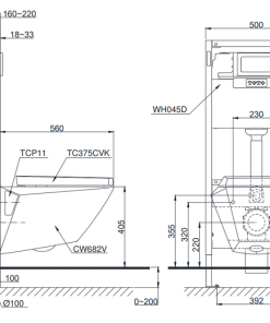 Thân cầu treo tường TOTO CW682/TC375CVK - 9 Thân cầu treo tường TOTO CW682/TC375CVK - 8