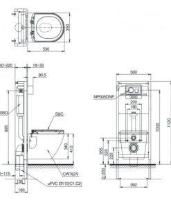 Bồn cầu treo tường TOTO CW762/WH035D/MB005DG - 7 Bồn cầu treo tường TOTO CW762/WH035D/MB005DG - 6