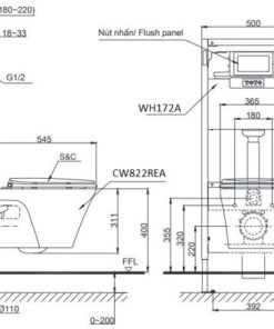 Thân cầu treo tường TOTO CW822NJWS - 6 Thân cầu treo tường TOTO CW822NJWS - 5