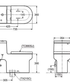 Bồn cầu 1 khối TOTO CW895JW/F - 5