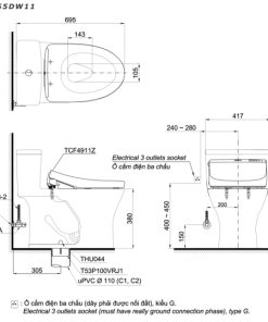 Bồn cầu TOTO MS855DW11 - 6
