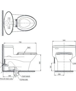 Bồn cầu 1 khối TOTO MS904W6 - 7 Bồn cầu 1 khối TOTO MS904W6 - 6